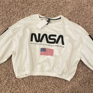 H and M nasa crop long sleeve